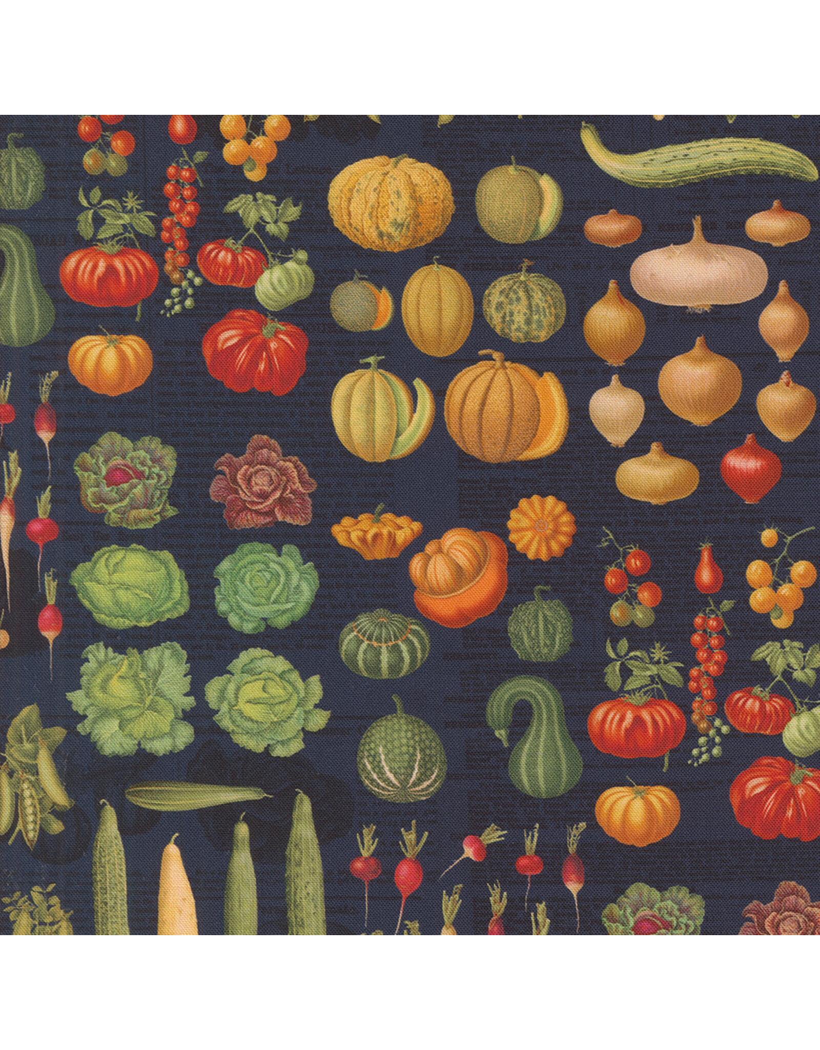 Moda Farm and Garden, Harvest in Indigo, Fabric Half-Yards