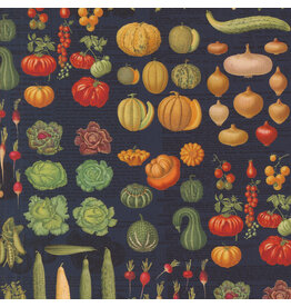 Moda Farm and Garden, Harvest in Indigo, Fabric Half-Yards