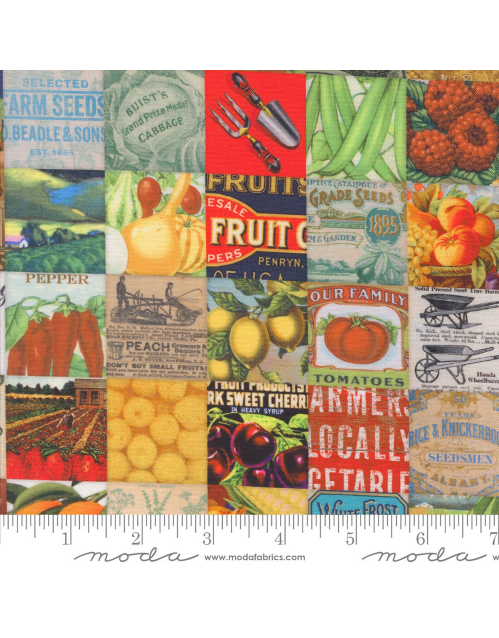 Moda Farm and Garden, Patchwork in Garden, Fabric Half-Yards