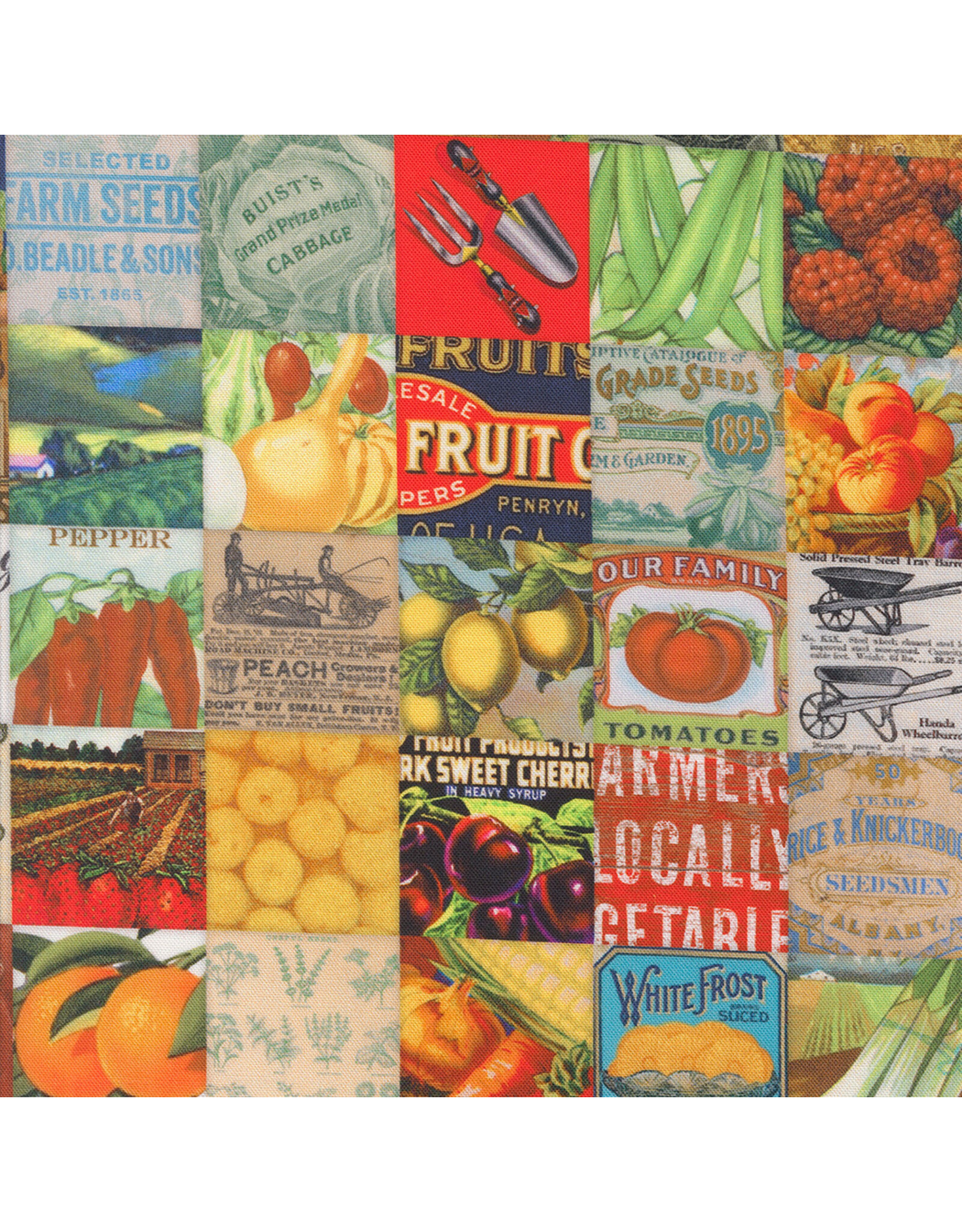 Moda Farm and Garden, Patchwork in Garden, Fabric Half-Yards