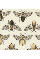 Gingiber Bee Garden, Bumblebee in Porcelain, Fabric Half-Yards