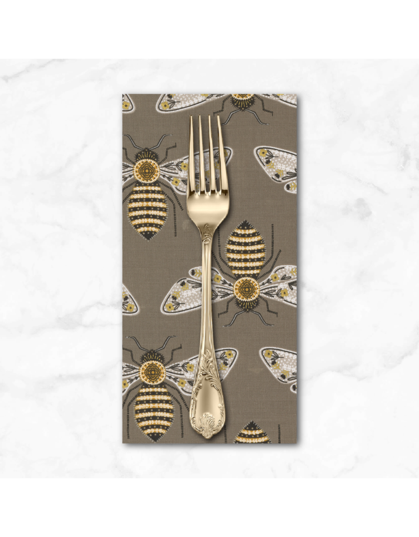 PD's Gingiber Collection Bee Garden, Bumblebee in Slate, Dinner Napkin