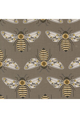 Gingiber Bee Garden, Bumblebee in Slate, Fabric Half-Yards