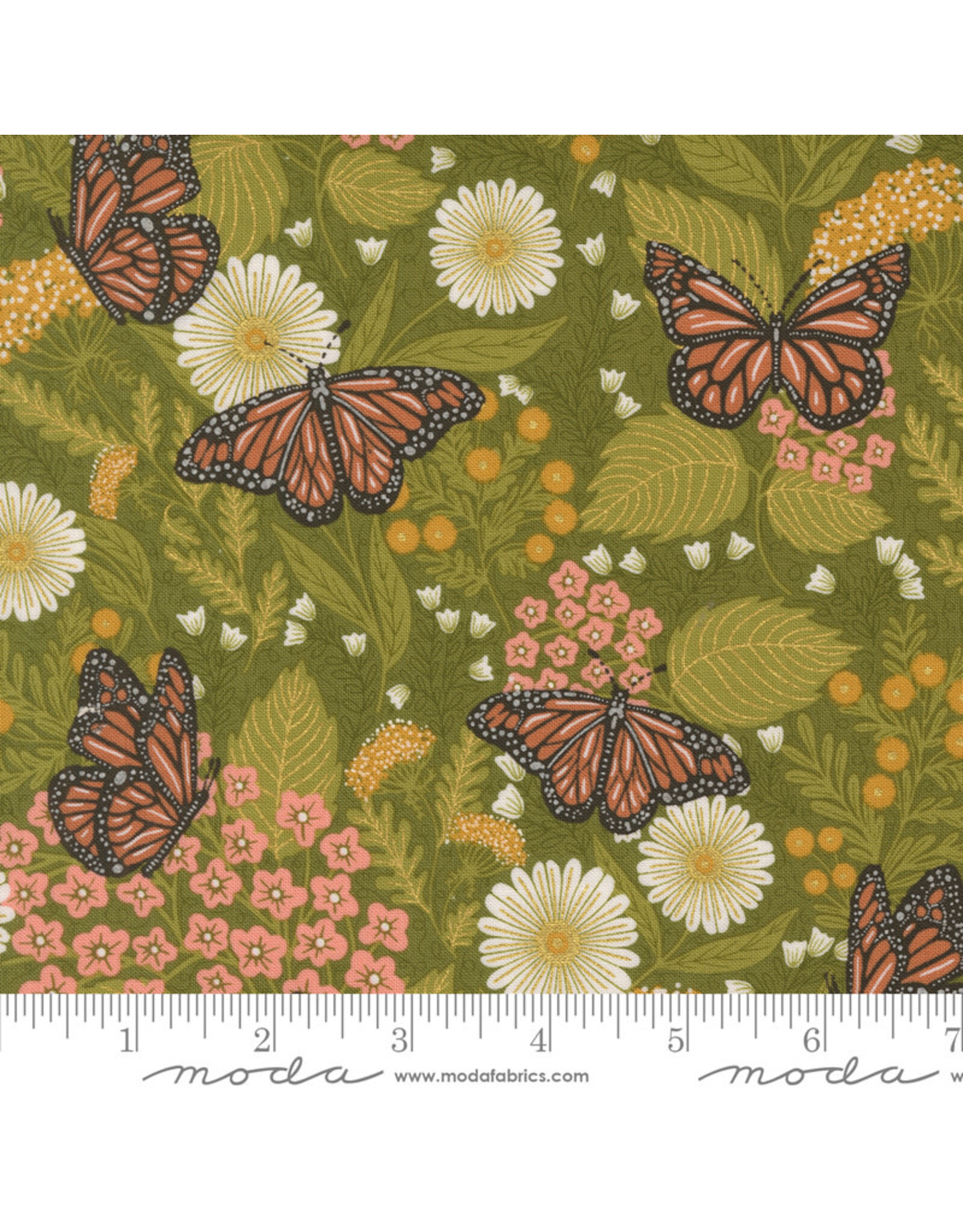 Gingiber Bee Garden, Summer Butterfly in Ivy, Fabric Half-Yards
