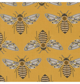 Gingiber Bee Garden, Bumblebee in Honey, Fabric Half-Yards