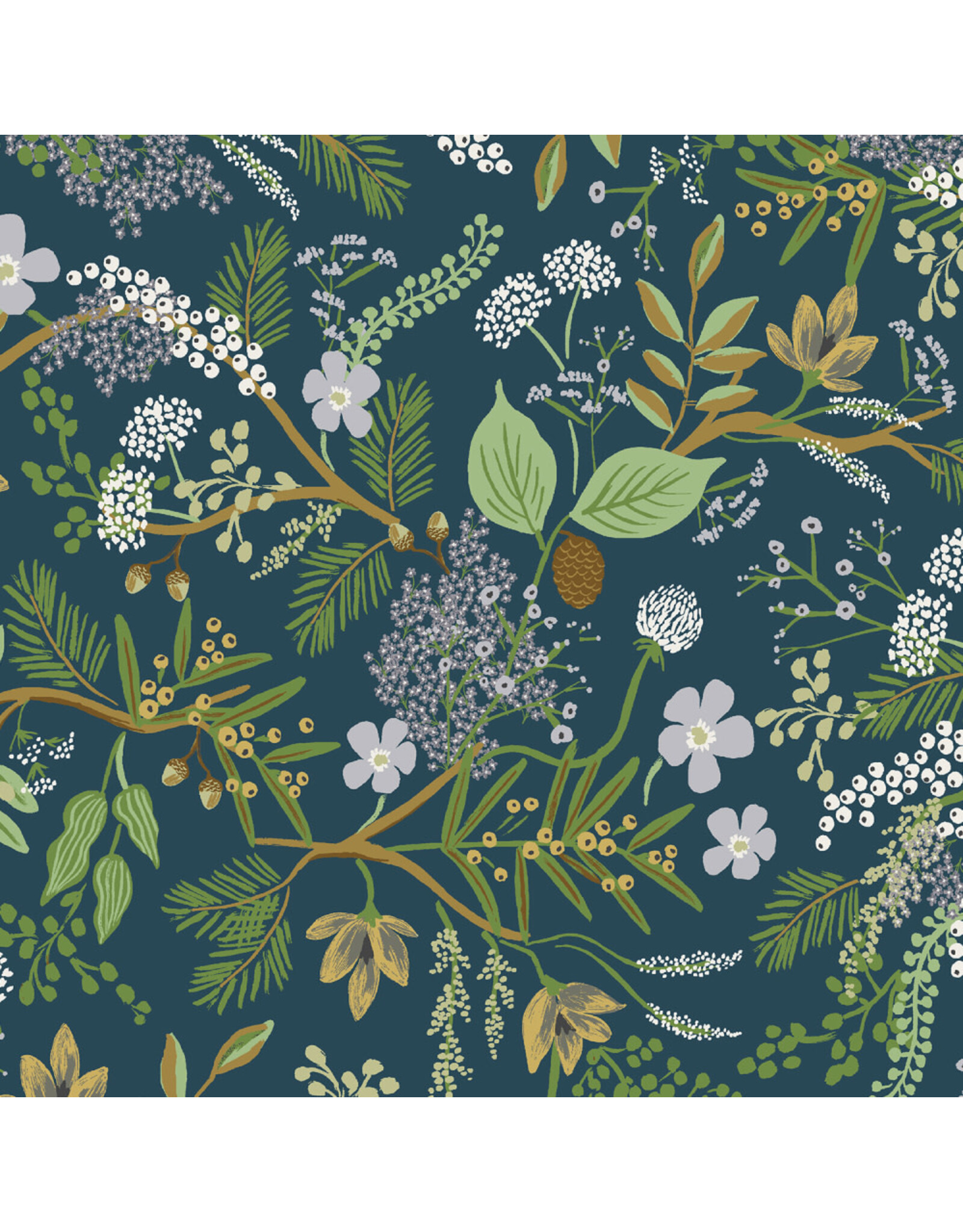 Rifle Paper Co. Rayon, English Rose, Juniper Forest in Evergreen, Fabric Half-Yards