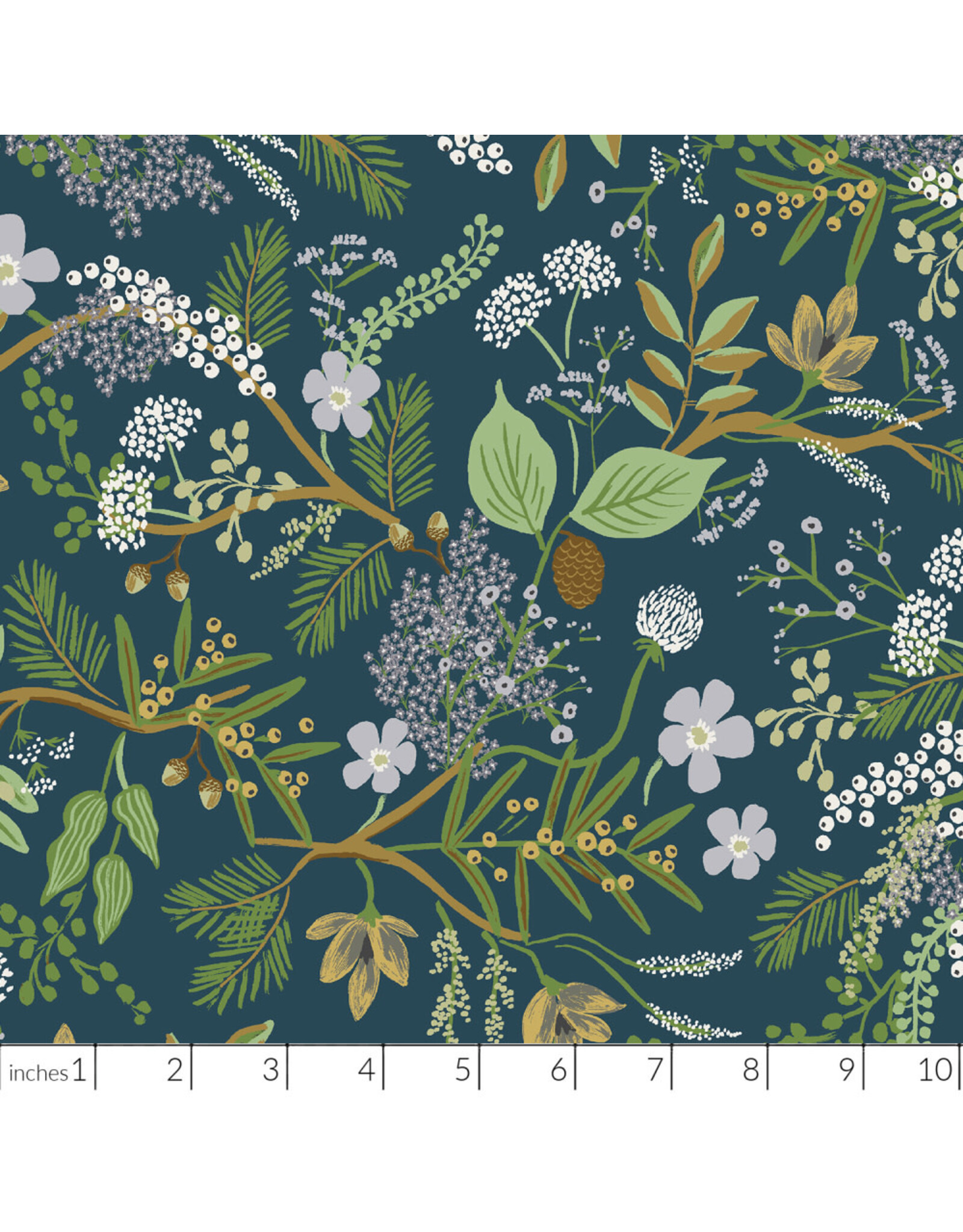 Rifle Paper Co. Rayon, English Rose, Juniper Forest in Evergreen, Fabric Half-Yards