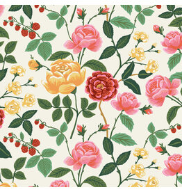 Rifle Paper Co. Rayon, English Rose, Roses in Cream, Fabric Half-Yards