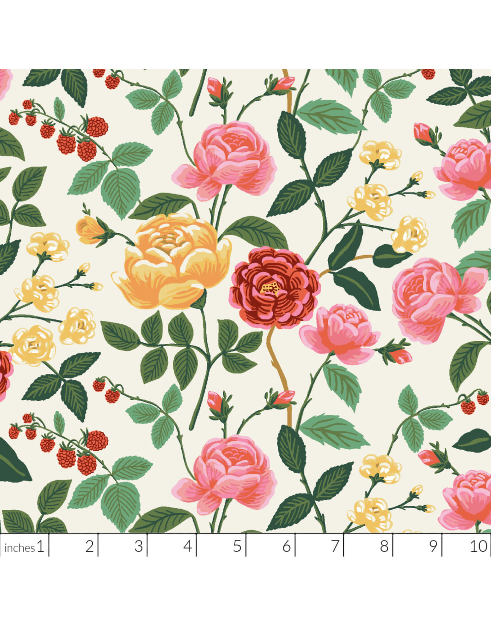 Rifle Paper Co. Rayon, English Rose, Roses in Cream, Fabric Half-Yards