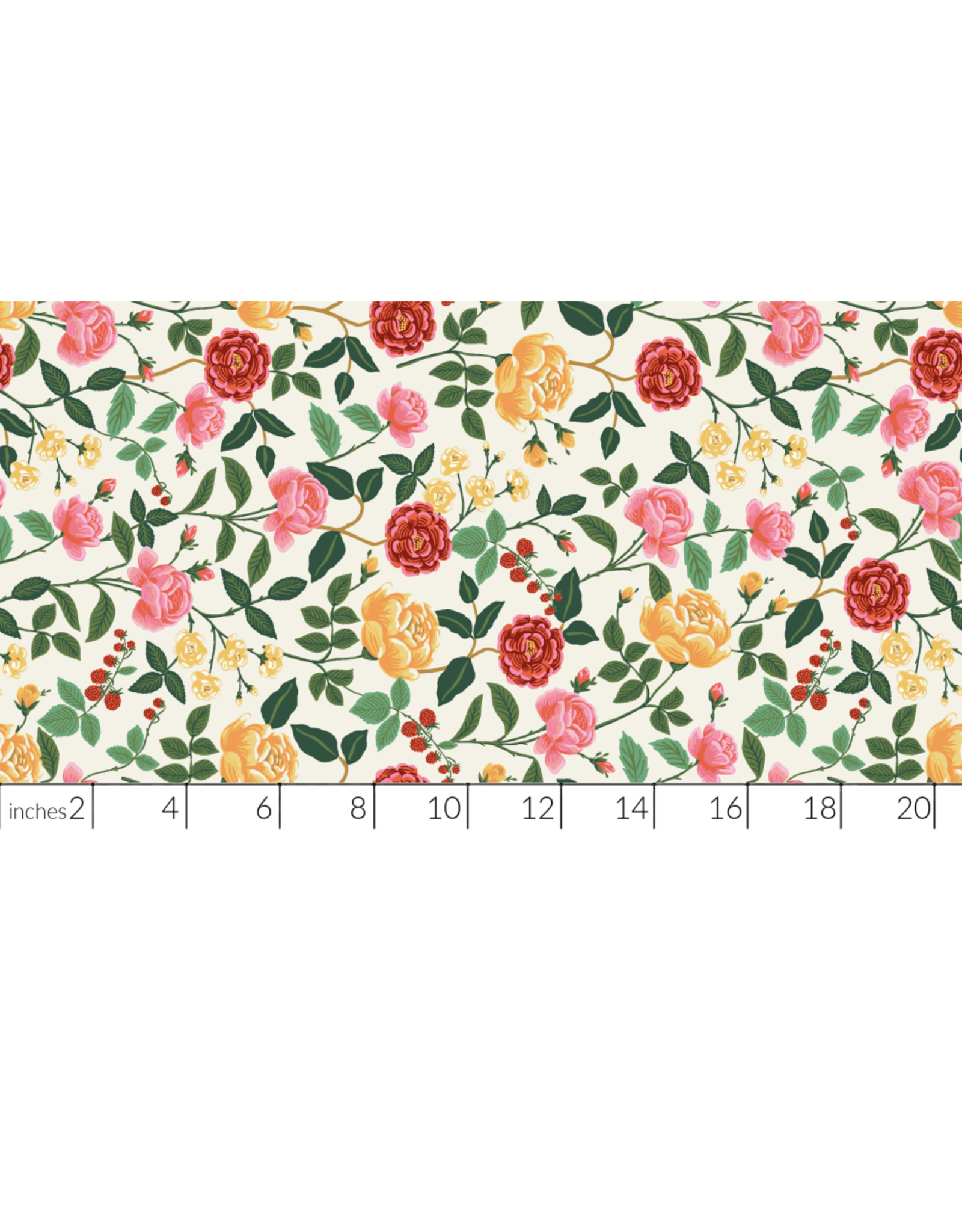 Rifle Paper Co. Rayon, English Rose, Roses in Cream, Fabric Half-Yards