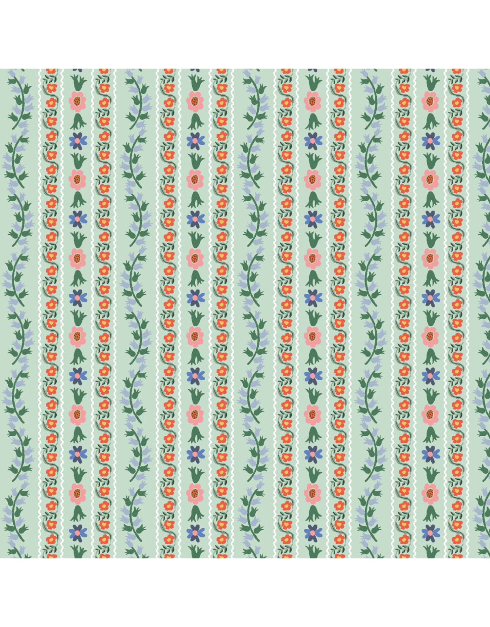 Rifle Paper Co. English Rose, Delphine in Mint, Fabric Half-Yards
