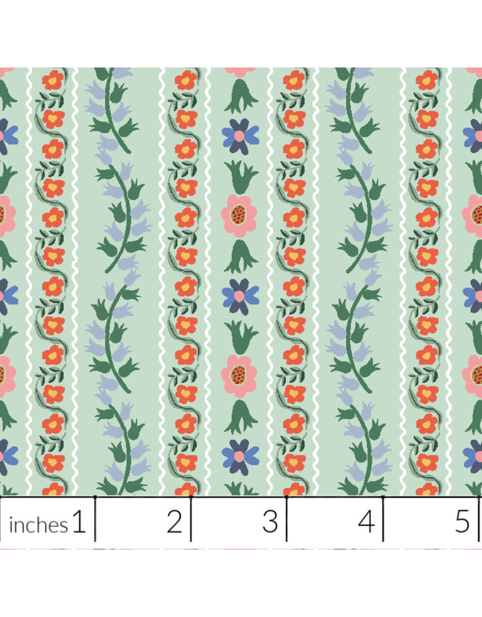 Rifle Paper Co. English Rose, Delphine in Mint, Fabric Half-Yards
