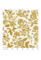 Rifle Paper Co. English Rose, English Rose in Cream and Gold with Metallic, Fabric Half-Yards