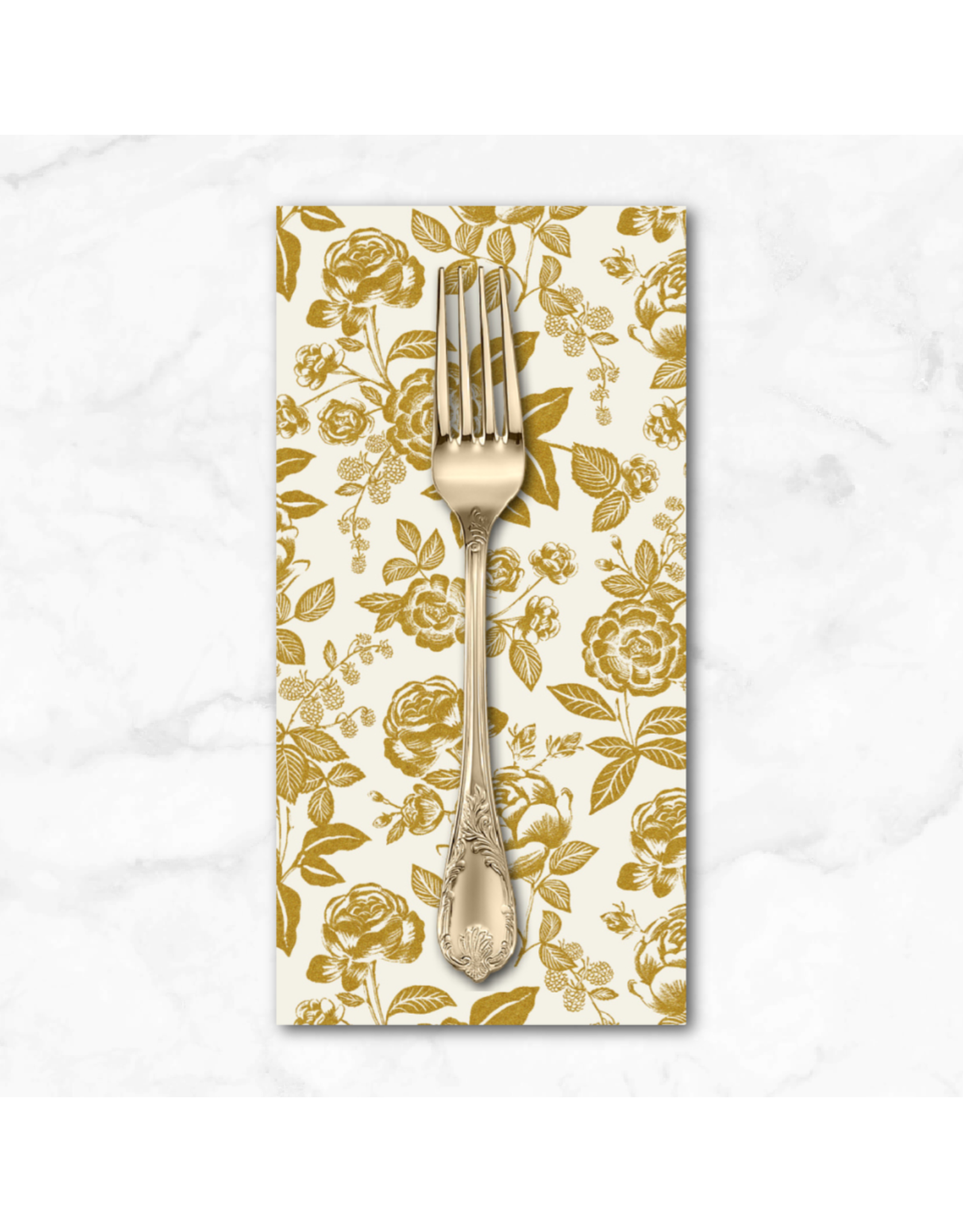 PD's Rifle Paper Co Collection English Rose, English Rose in Cream and Gold, Dinner Napkin