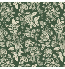 Rifle Paper Co. English Rose, English Rose in Hunter and Cream, Fabric Half-Yards