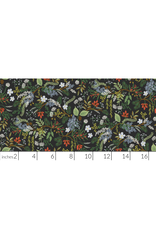 Rifle Paper Co. English Rose, Juniper Forest in Black, Fabric Half-Yards