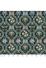 Rifle Paper Co. English Rose, Posie in Black with Metallic, Fabric Half-Yards