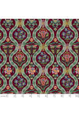 Rifle Paper Co. English Rose, Posie in Burgundy with Metallic, Fabric Half-Yards