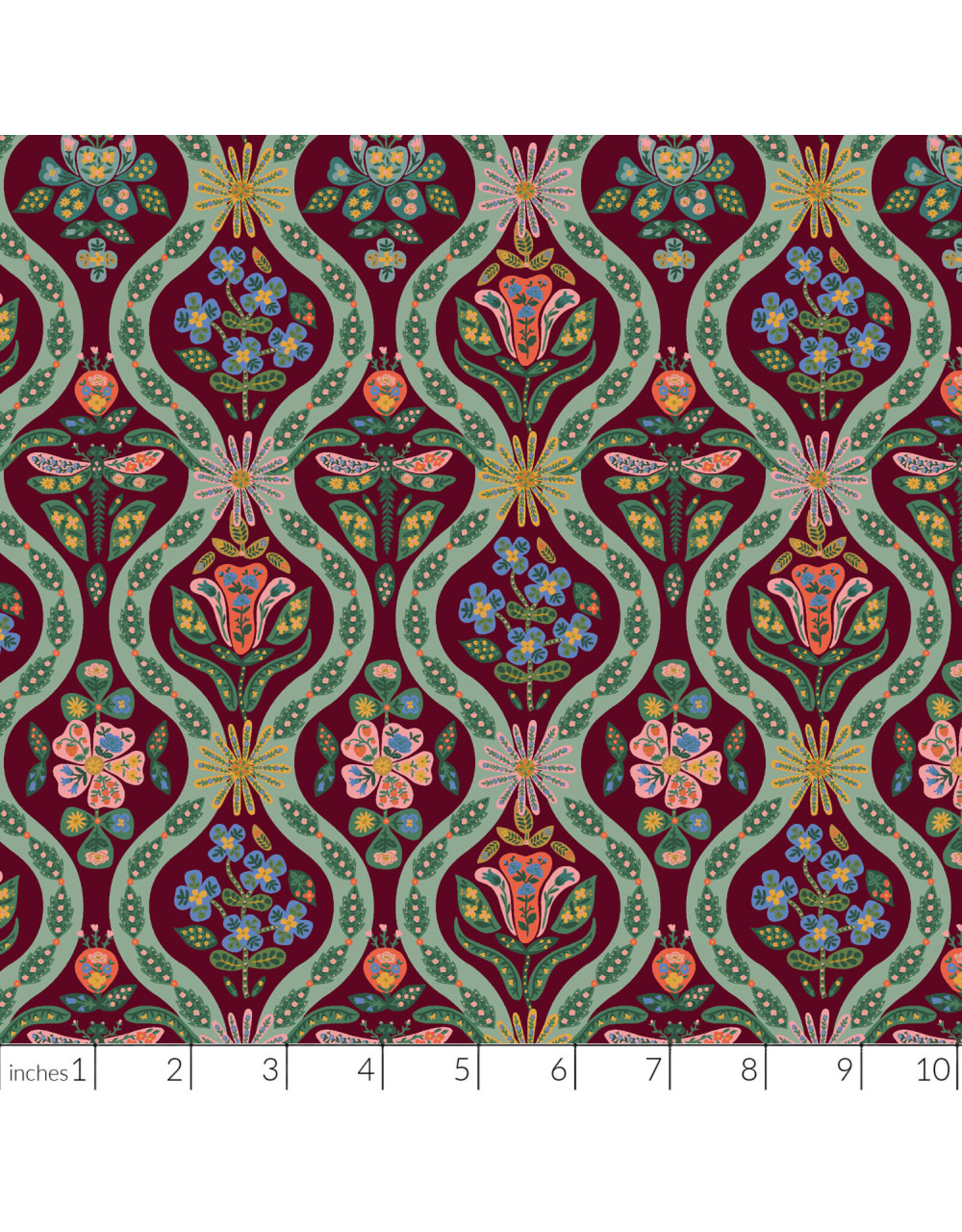 PD's Rifle Paper Co Collection English Rose, Posie in Burgundy, Dinner Napkin