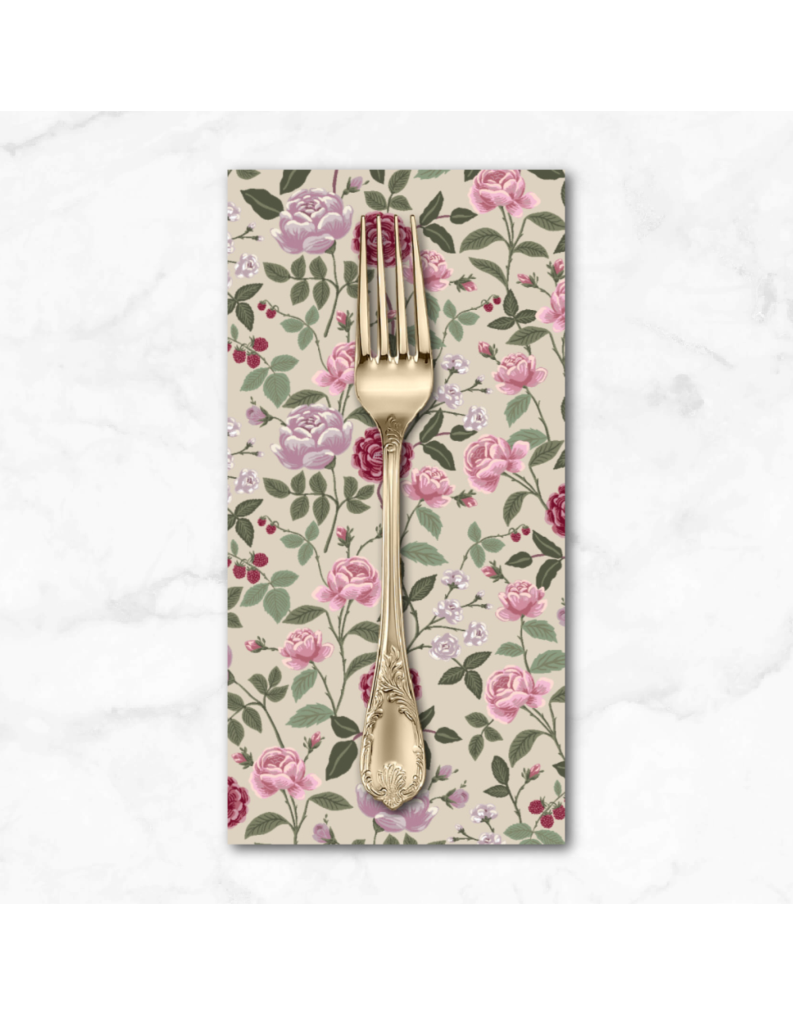 PD's Rifle Paper Co Collection English Rose, Roses in Plum, Dinner Napkin
