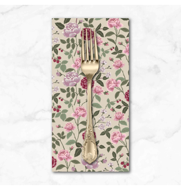 PD's Rifle Paper Co Collection English Rose, Roses in Plum, Dinner Napkin