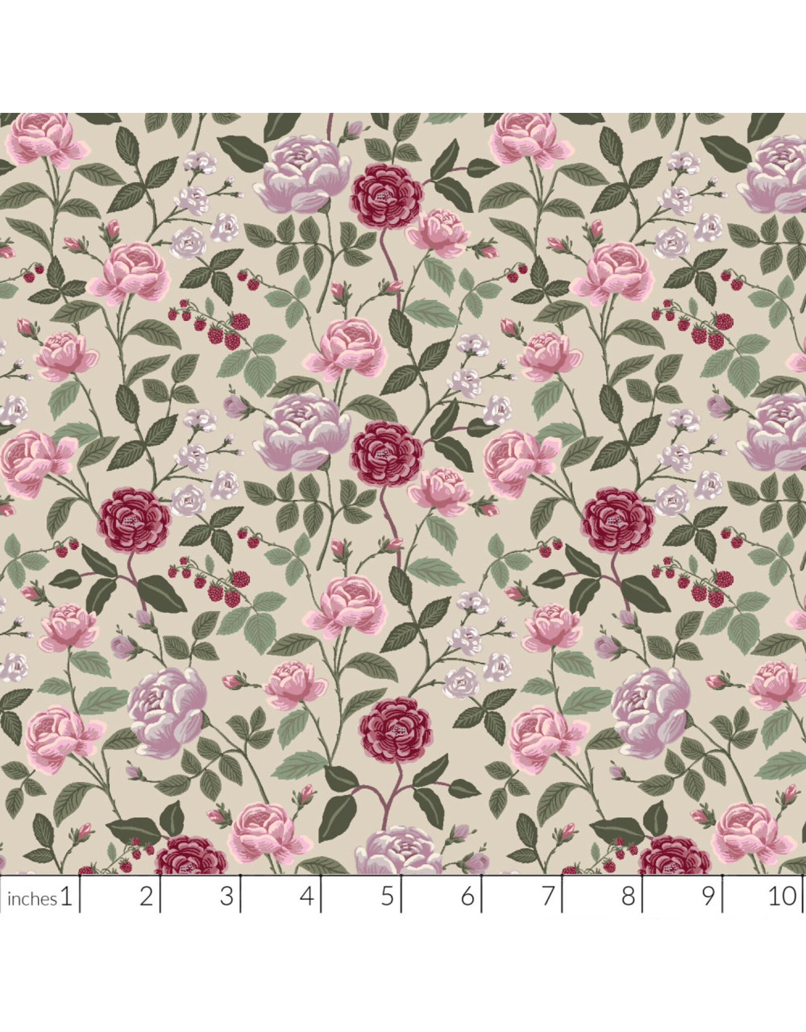 PD's Rifle Paper Co Collection English Rose, Roses in Plum, Dinner Napkin