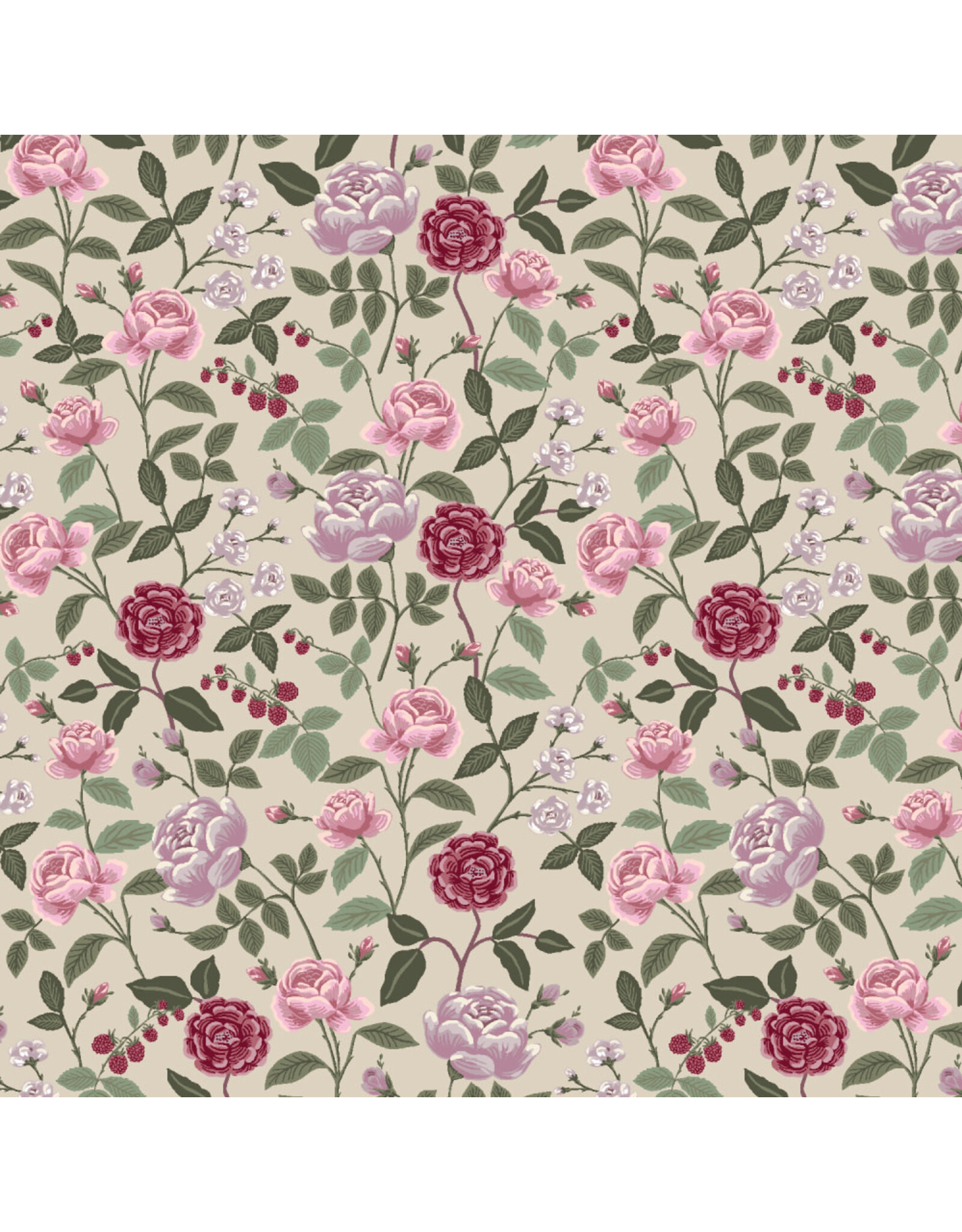 Rifle Paper Co. English Rose, Roses in Plum, Fabric Half-Yards
