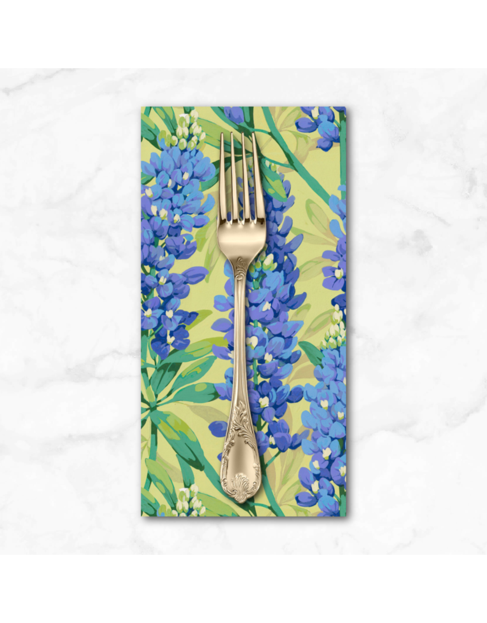 PD's Martha Negley Collection Nation of Flowers, Bluebonnet in Blue, Dinner Napkin