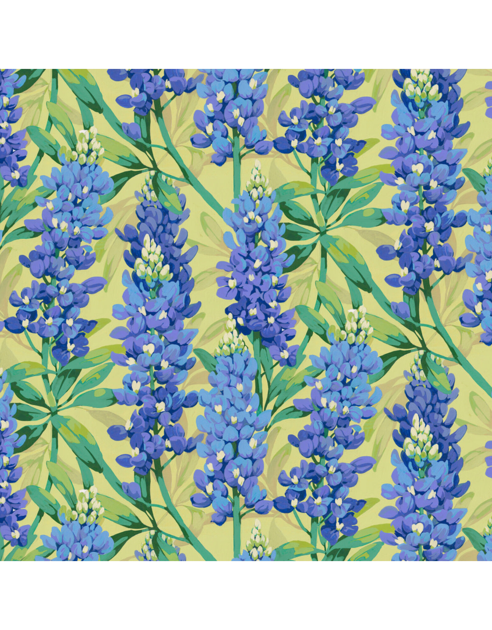 Martha Negley Nation of Flowers, Bluebonnet in Blue, Fabric Half-Yards