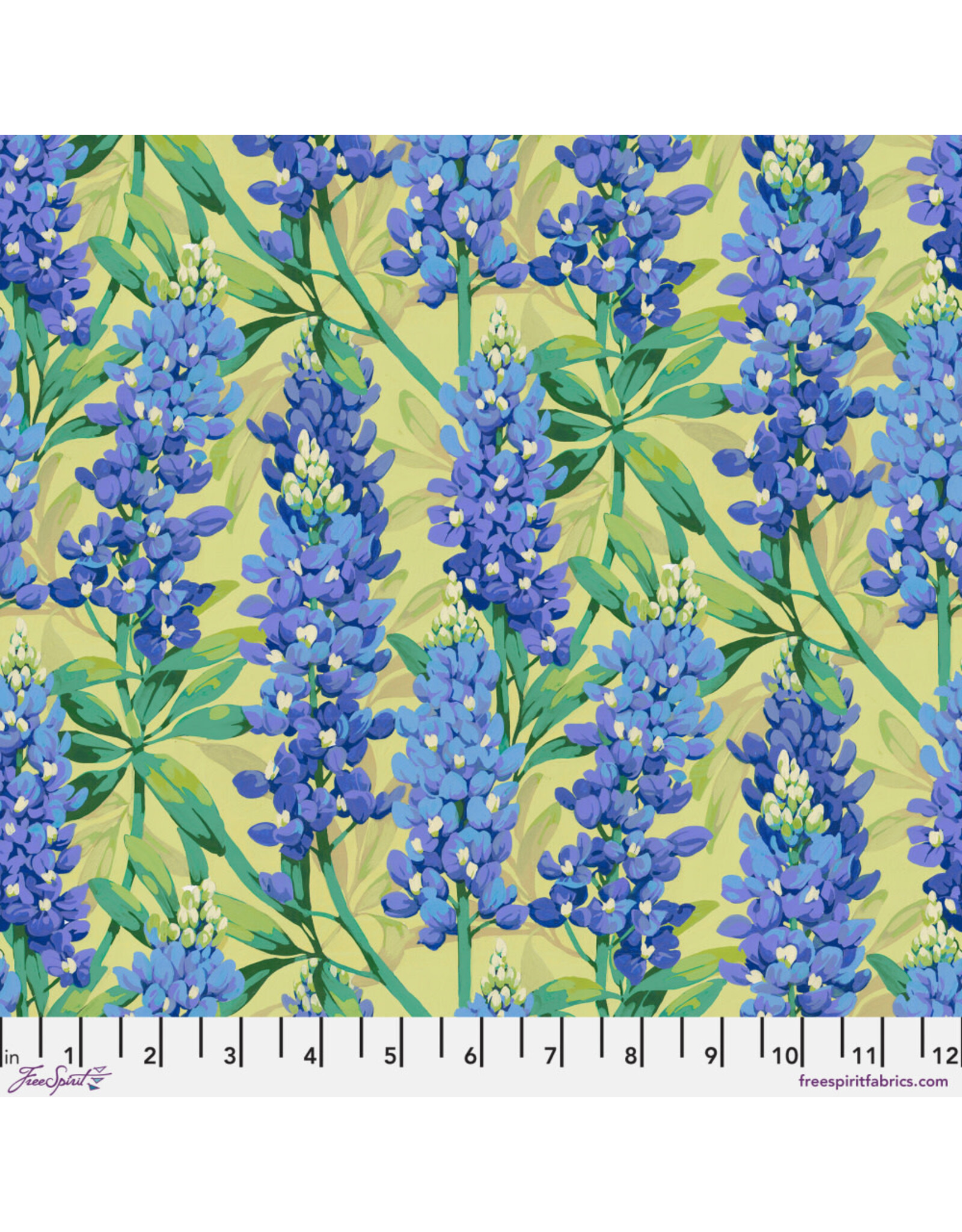 Martha Negley Nation of Flowers, Bluebonnet in Blue, Fabric Half-Yards