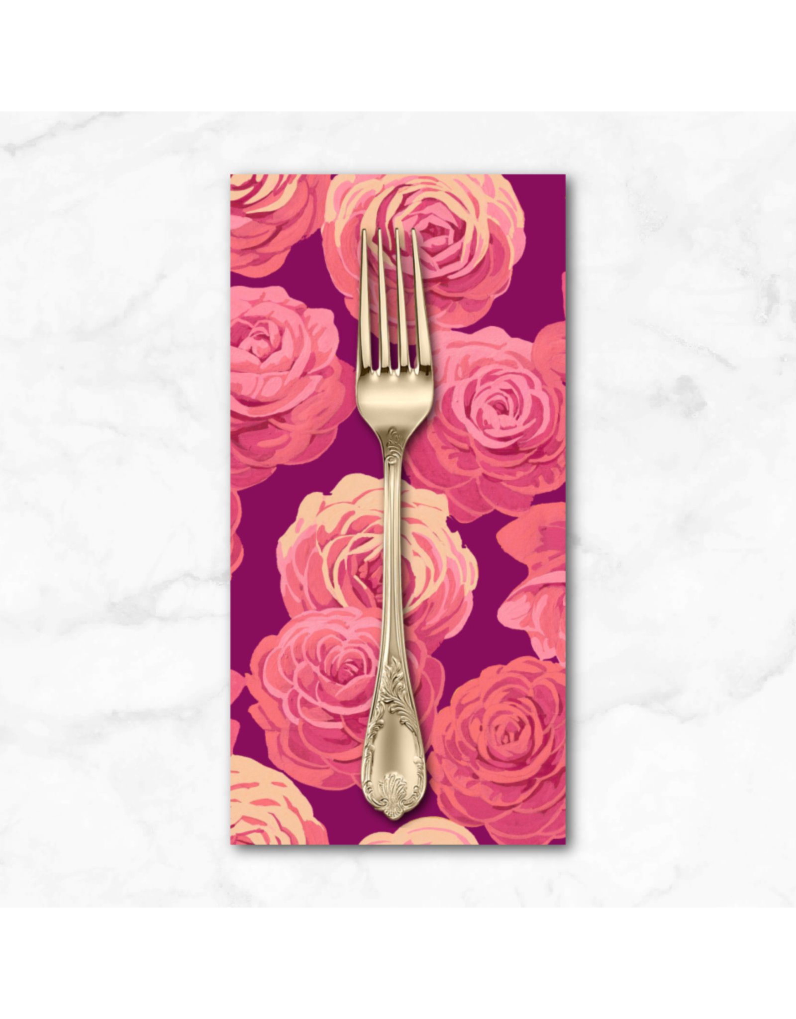 PD's Martha Negley Collection Nation of Flowers, Camellia in Pink, Dinner Napkin
