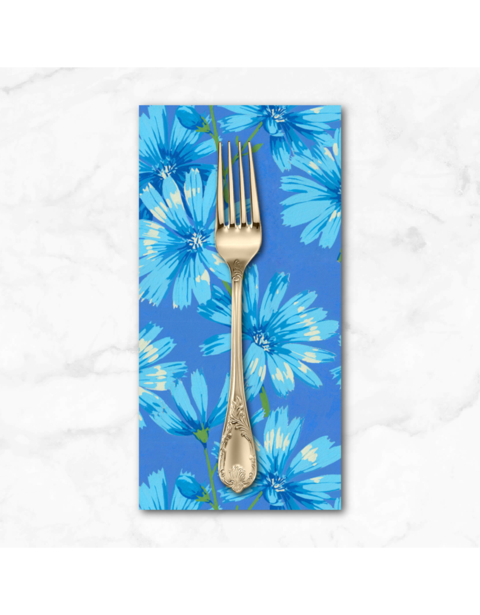 PD's Martha Negley Collection Nation of Flowers, Chicory in Blue, Dinner Napkin