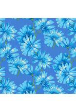 Martha Negley Nation of Flowers, Chicory in Blue, Fabric Half-Yards