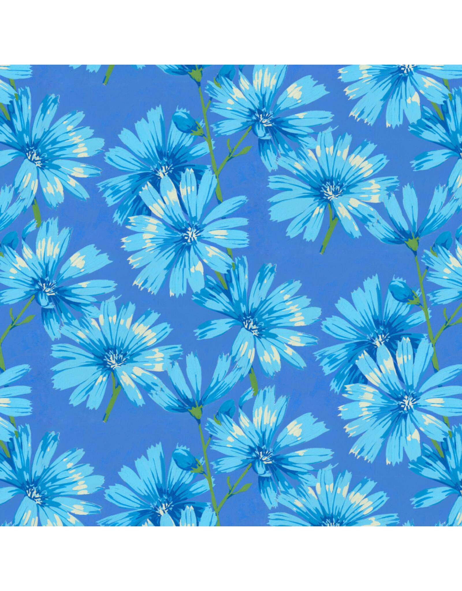 Martha Negley Nation of Flowers, Chicory in Blue, Fabric Half-Yards