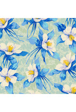 Martha Negley Nation of Flowers, Columbine in Sky, Fabric Half-Yards