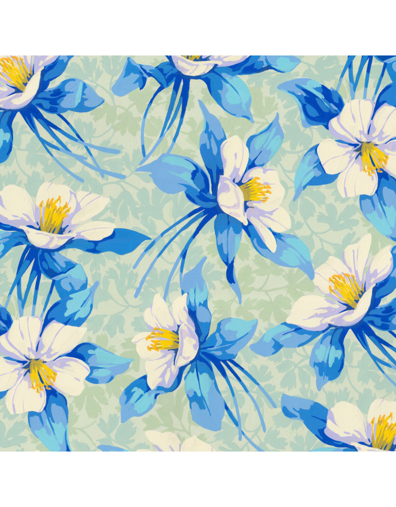Martha Negley Nation of Flowers, Columbine in Sky, Fabric Half-Yards