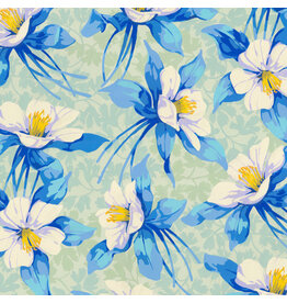 Martha Negley Nation of Flowers, Columbine in Sky, Fabric Half-Yards