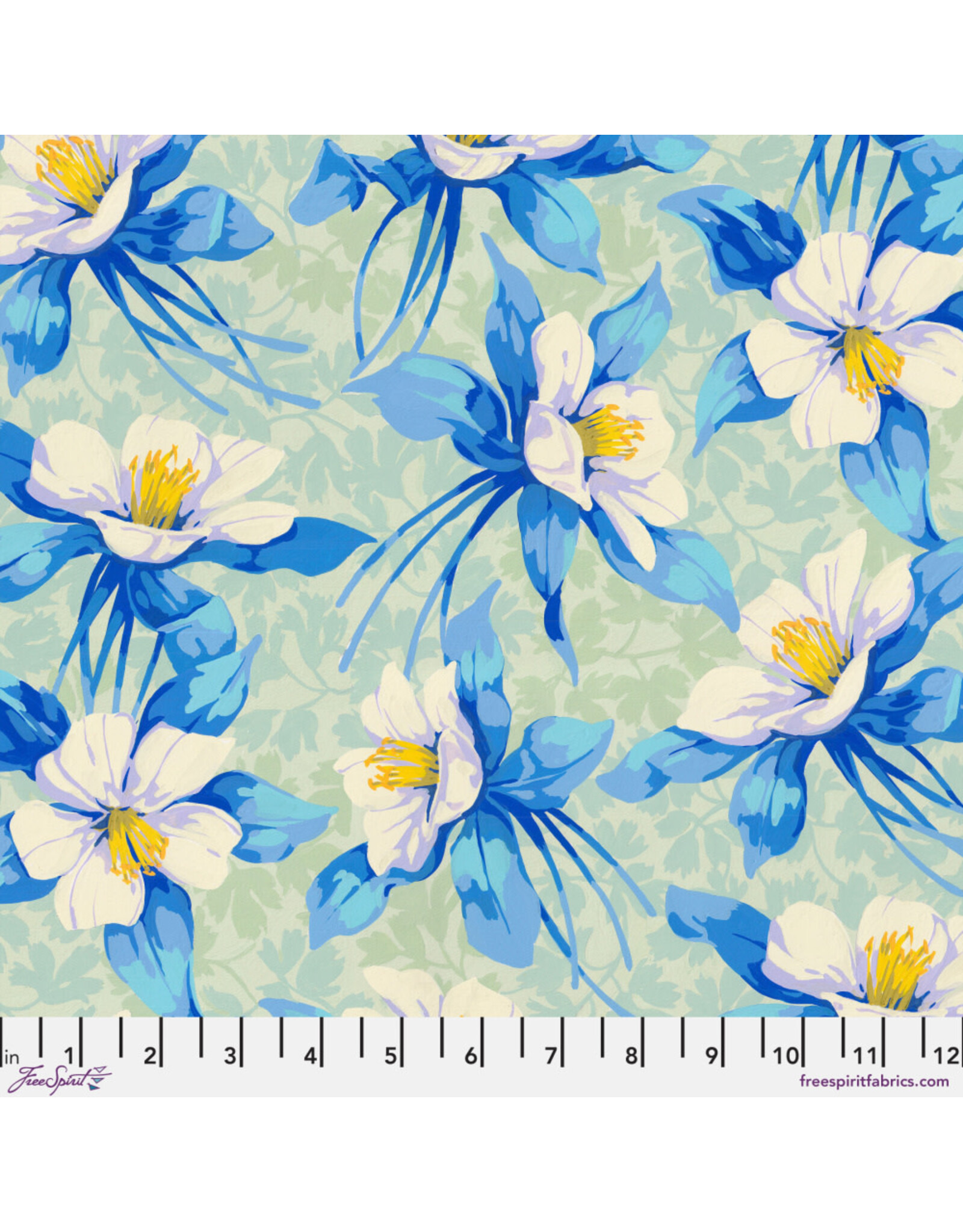 Martha Negley Nation of Flowers, Columbine in Sky, Fabric Half-Yards