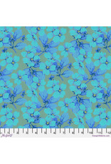 Martha Negley Nation of Flowers, Dogwood in Aqua, Fabric Half-Yards