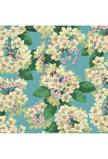 Martha Negley Nation of Flowers, Mountain Laurel in Aqua, Fabric Half-Yards Martha Negley Nation of Flowers, Mountain Laurel in Aqua, Fabric Half-Yards
