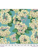Martha Negley Nation of Flowers, Mountain Laurel in Aqua, Fabric Half-Yards Martha Negley Nation of Flowers, Mountain Laurel in Aqua, Fabric Half-Yards