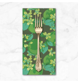 PD's Martha Negley Collection Nation of Flowers, Orange Blossom in Green, Dinner Napkin