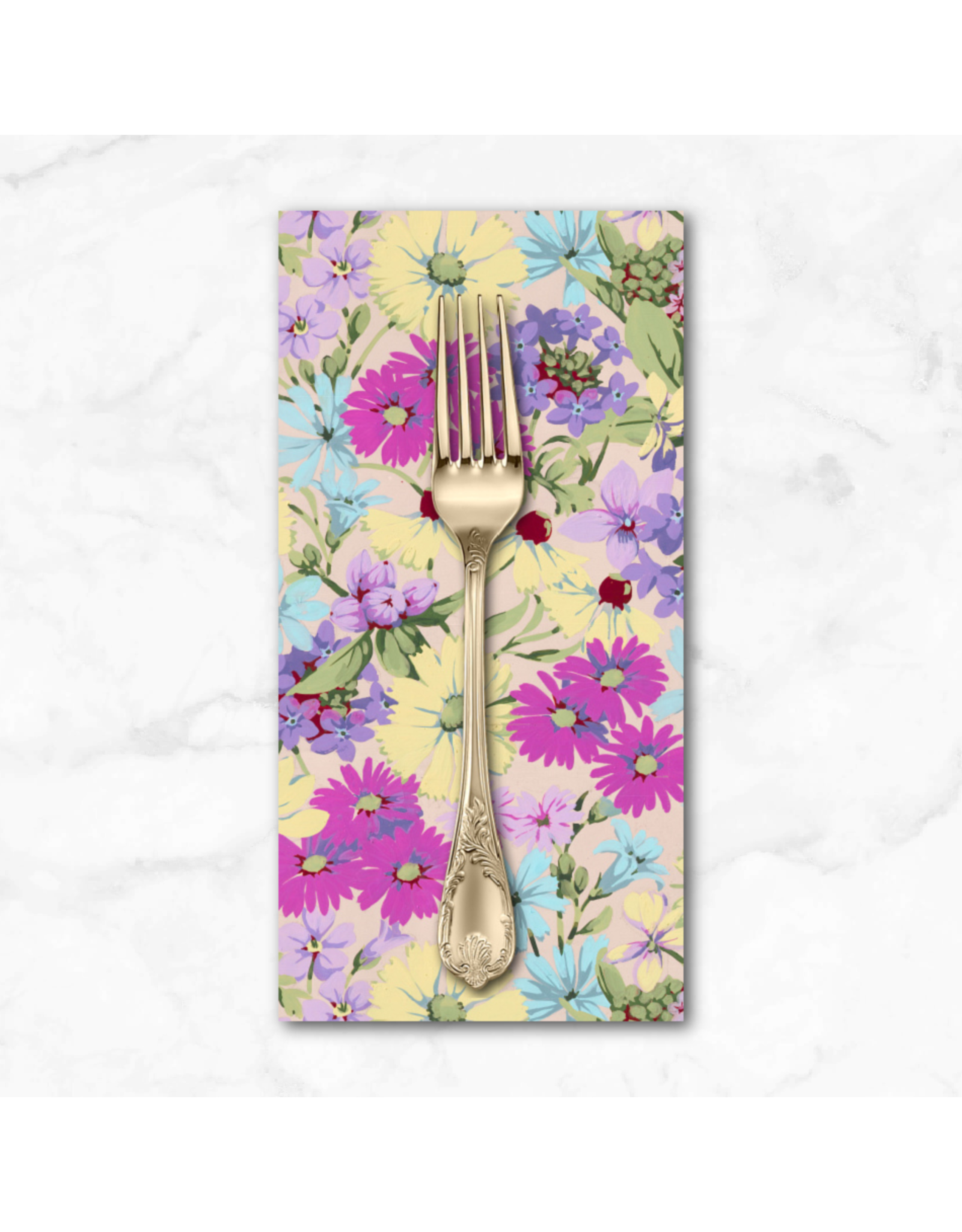 PD's Martha Negley Collection Nation of Flowers, Prairie Wildflowers in Lavender, Dinner Napkin