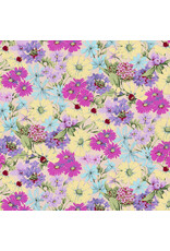 Martha Negley Nation of Flowers, Prairie Wildflowers in Lavender, Fabric Half-Yards
