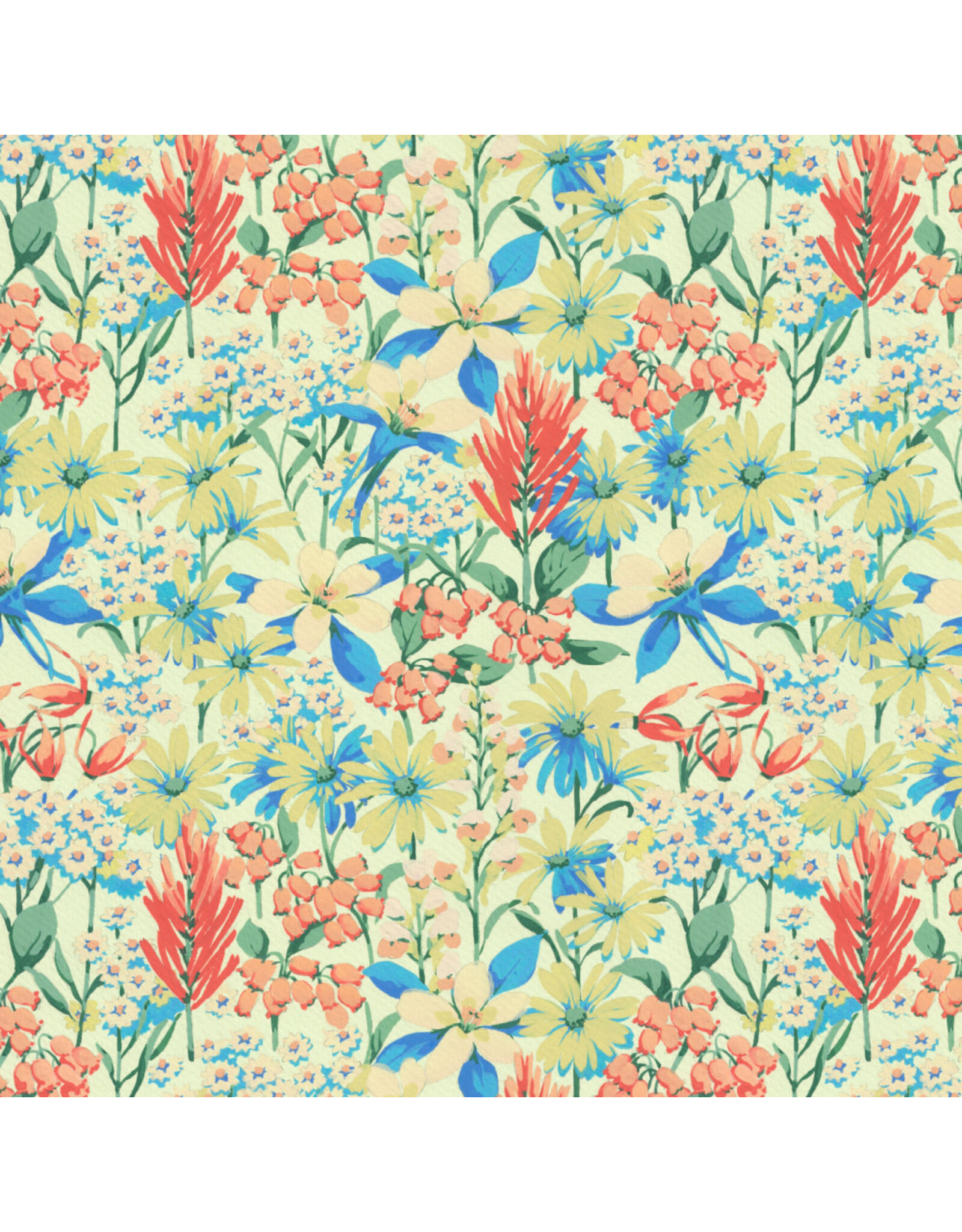 Martha Negley Nation of Flowers, Rocky Mountain Wildflowers in Sky, Fabric Half-Yards