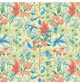 Martha Negley Nation of Flowers, Rocky Mountain Wildflowers in Sky, Fabric Half-Yards