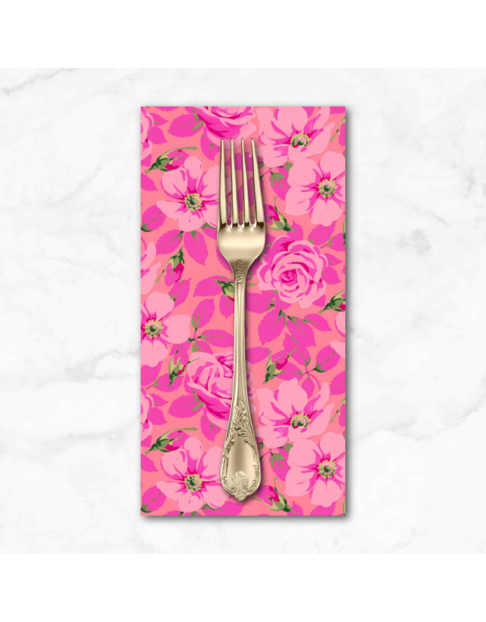 PD's Martha Negley Collection Nation of Flowers, Roses in Pink, Dinner Napkin