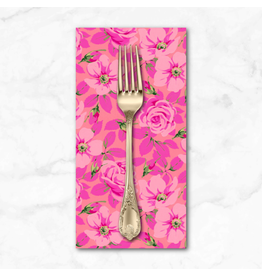 PD's Martha Negley Collection Nation of Flowers, Roses in Pink, Dinner Napkin
