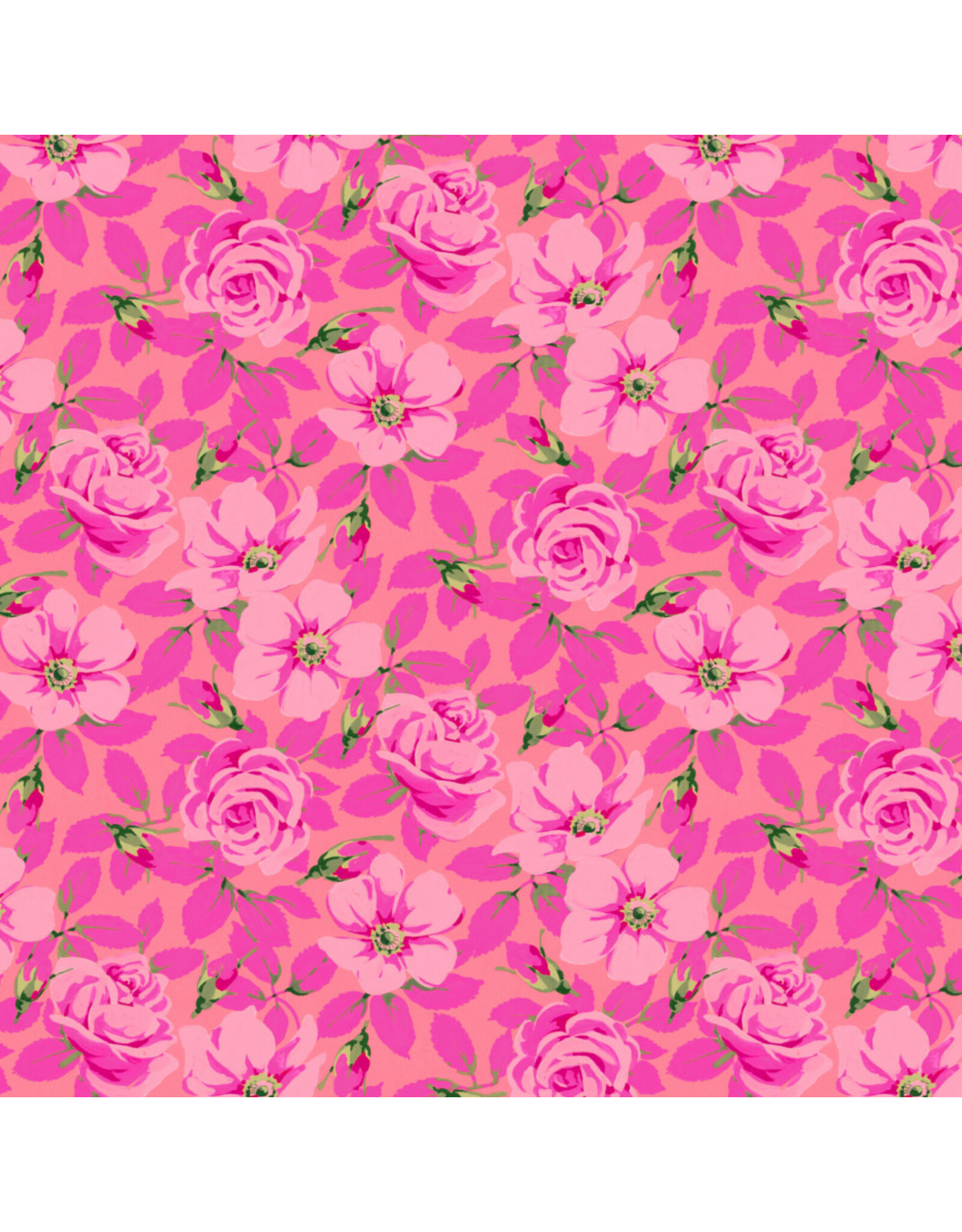 Martha Negley Nation of Flowers, Roses in Pink, Fabric Half-Yards