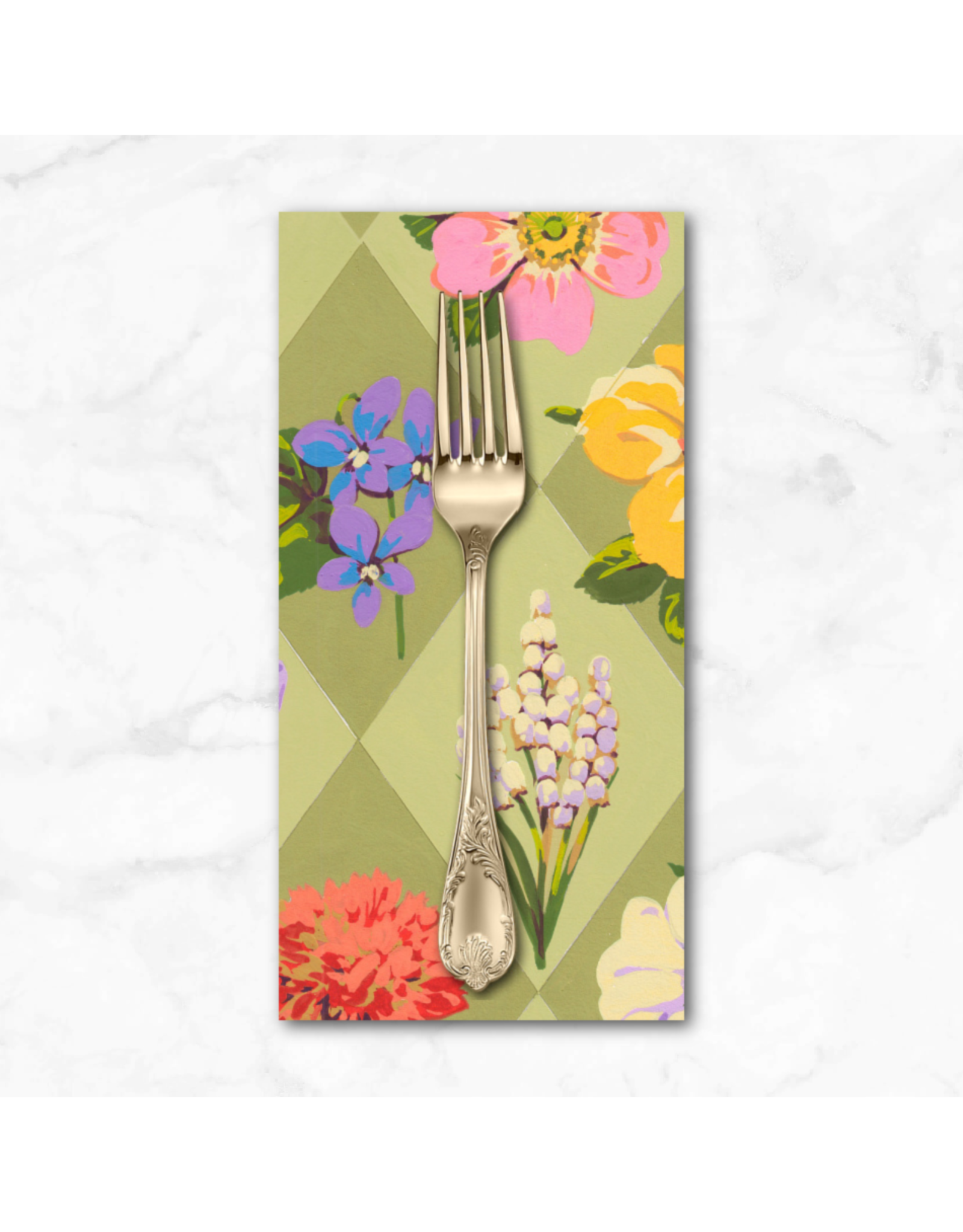PD's Martha Negley Collection Nation of Flowers, State Flowers in Sage, Dinner Napkin